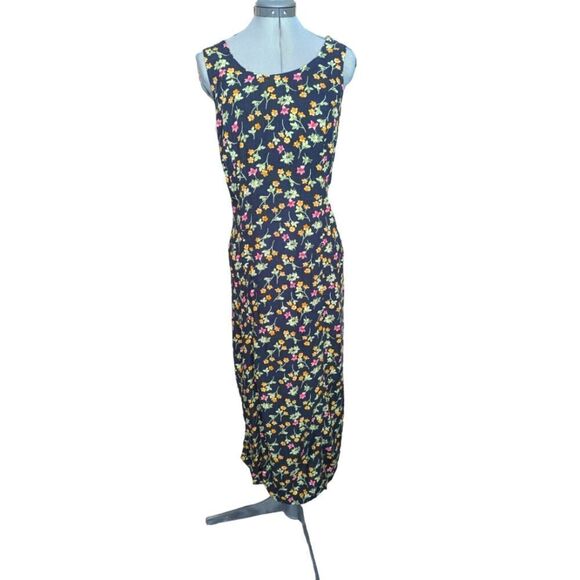 Vintage women's long floral print flowy dress size 12 - Picture 1 of 6